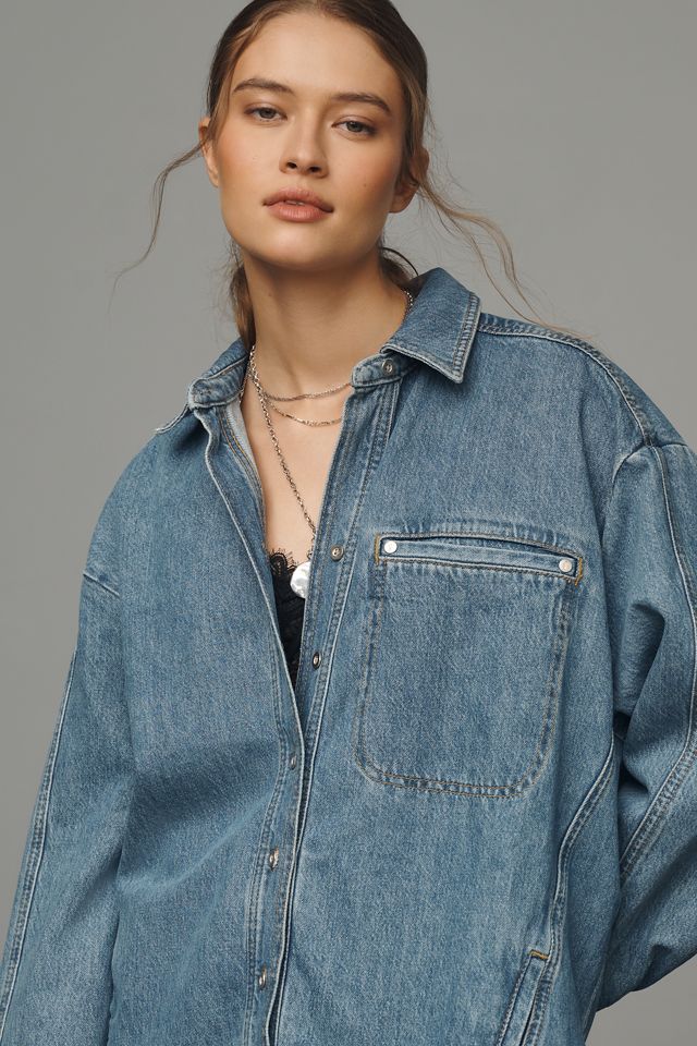 Pilcro Long-Sleeve Denim Chore Shirt #4