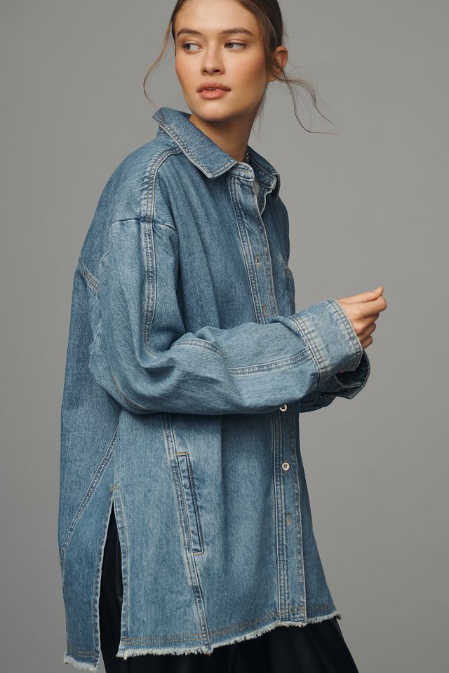 Pilcro Long-Sleeve Denim Chore Shirt #1