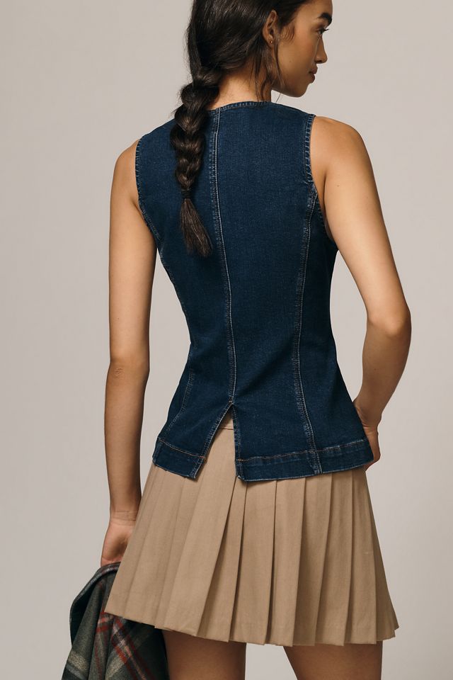 Gilet di jeans girocollo Maeve #1