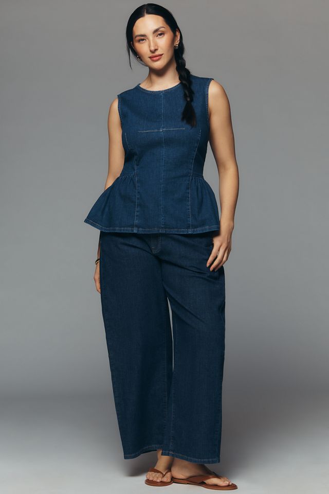 Maeve Denim Peplum Sleeveless Top #5
