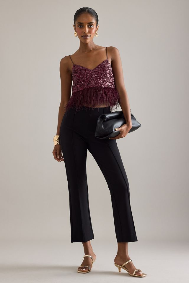 By Anthropologie Pailletten-Feder-Trägertop #1