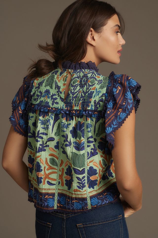 Farm Rio Sleeveless Ruffle Blouse #1
