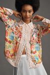 Farm Rio Garden Terrace Long-Sleeve Collared Buttondown Shirt