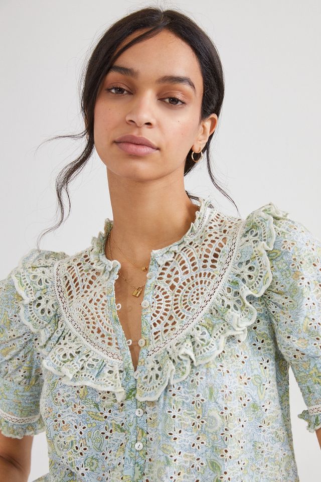 Dreamer Ruffled Eyelet Blouse #2