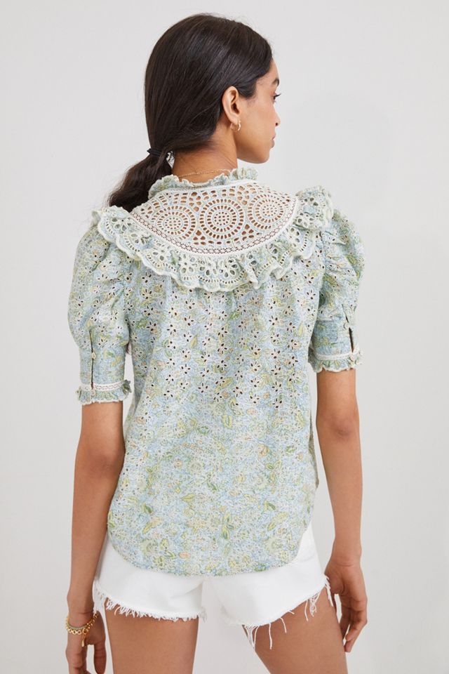 Dreamer Ruffled Eyelet Blouse #3