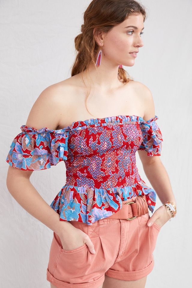 Smocked best sale ruffle top