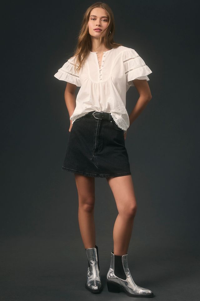 Jennifer and Grace Flutter-Sleeve Peasant Blouse #2