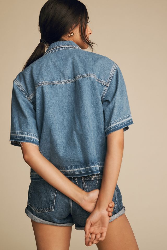 Pilcro Boxy Buttondown Denim Shirt #1