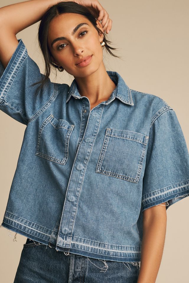 Pilcro Boxy Buttondown Denim Shirt #2