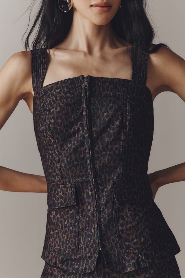 Pilcro Zip-Front Square-Neck Tank #1