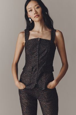 Pilcro Zip-Front Square-Neck Tank