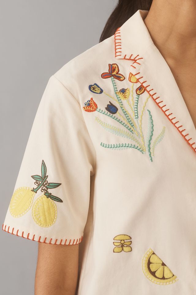 Hunter Bell Polly Embroidered Camp Shirt #1