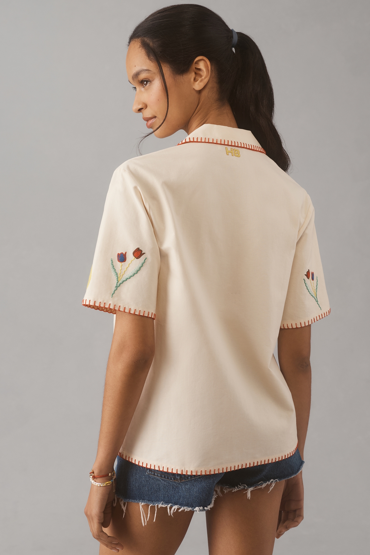 Hunter Bell Polly Embroidered Camp Shirt