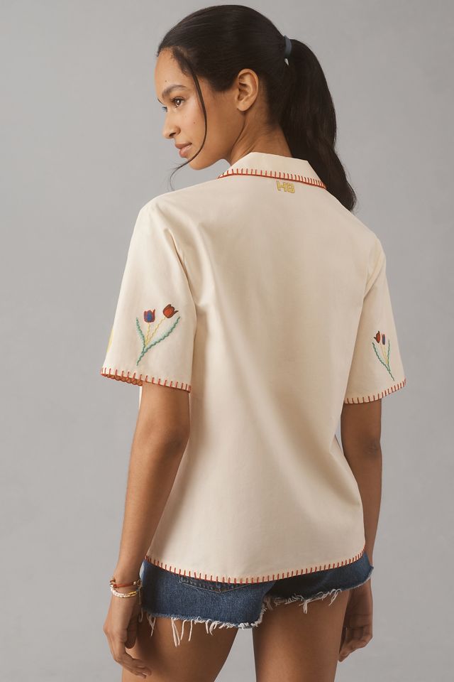 Hunter Bell Polly Embroidered Camp Shirt #2
