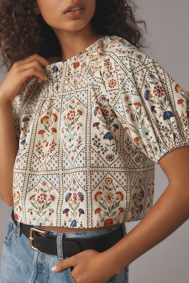 Hunter Bell Claudia Puff-Sleeve Top #1