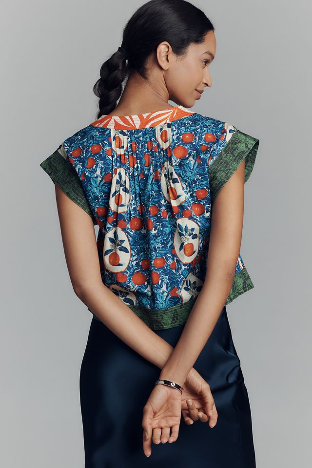 Hunter Bell Lola Short-Sleeve V-Neck Blouse #1