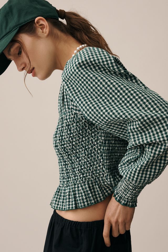 Hunter Bell Eubanks Puff-Sleeve Smocked Top #3