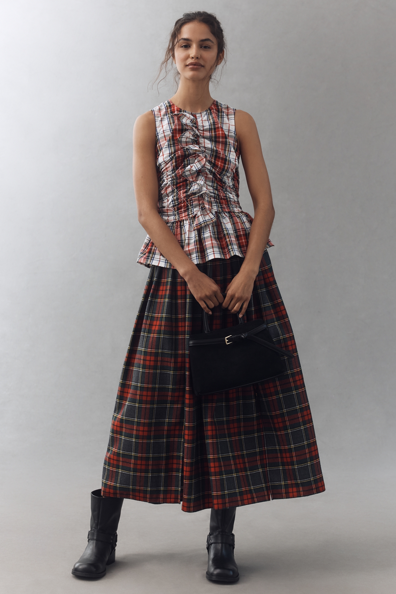 Hunter Bell Sleeveless Ruffle Peplum Top