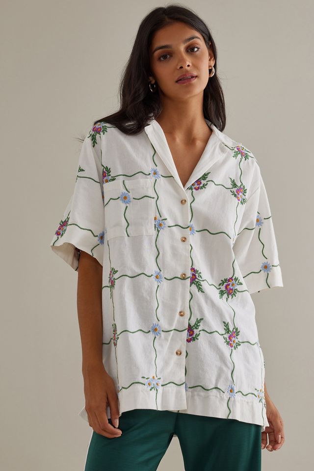 Chemise à manches courtes en coton bio à grands carreaux Damson Madder #2