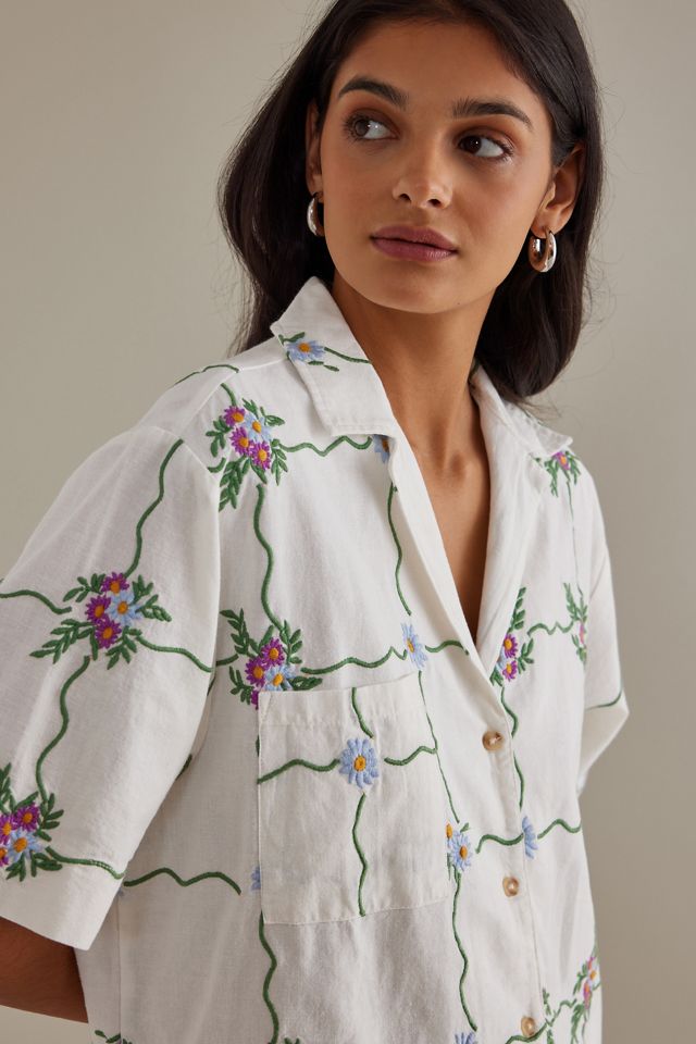 Chemise à manches courtes en coton bio à grands carreaux Damson Madder #4