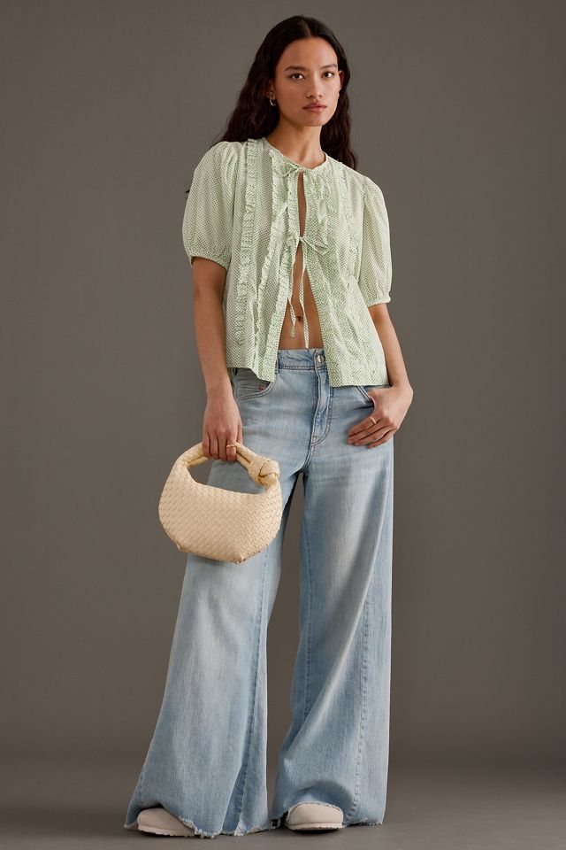 Damson Madder Ines Tie-Front Ruffle Blouse #1