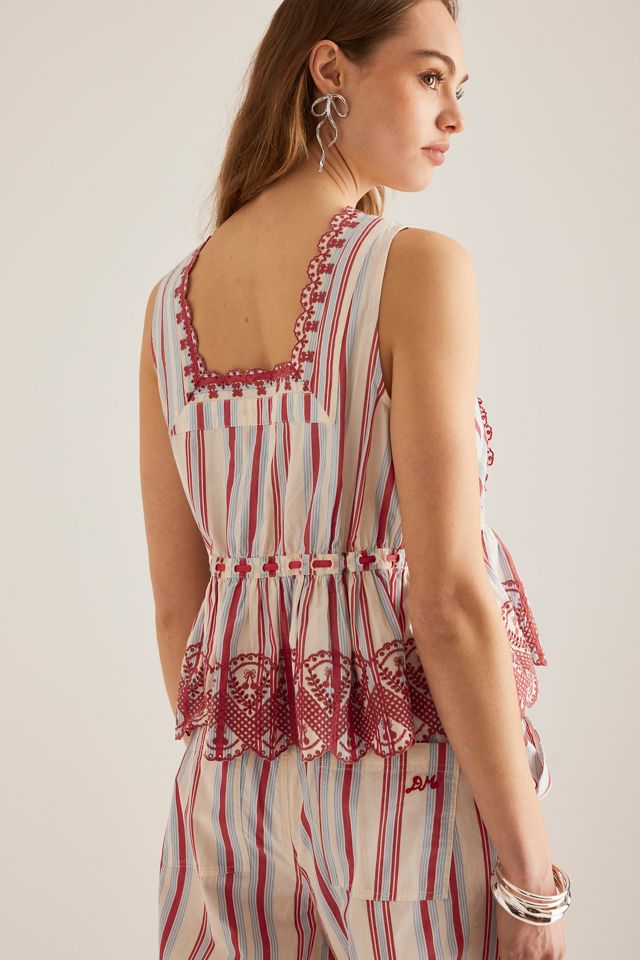 Blusa sin Mangas Bordada Amaya Damson Madder #1