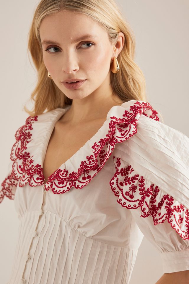 Damson Madder Caroline Embroidered Cherry Blouse #3