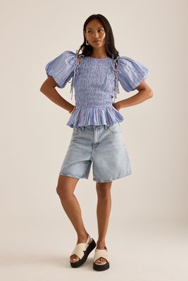 apolina × misha & puff Josephine Blouse Josephine Blouse In Dark Cherry | Alice + Olivia