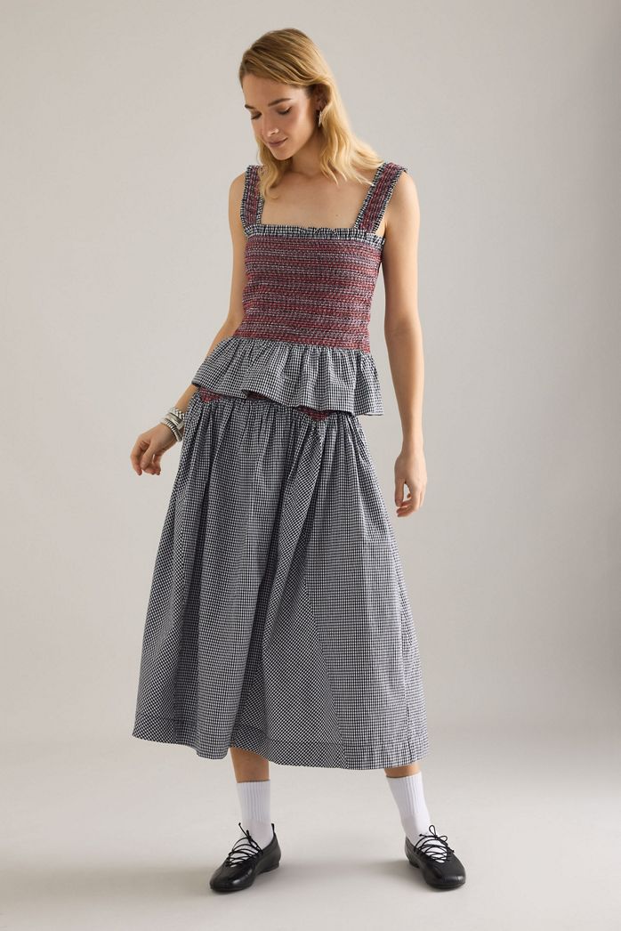 Damson Madder Ami Smocked Square-Neck Cami Top