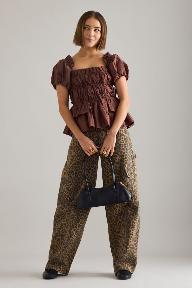 Damson Madder Lyza Ruched Puff-Sleeve Blouse | Anthropologie UK