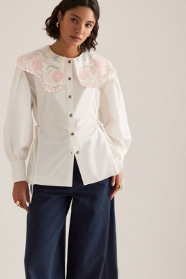 Damson Madder Valentina Embroidered Collar Blouse