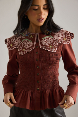 Damson Madder Fern Embroidered Blouse