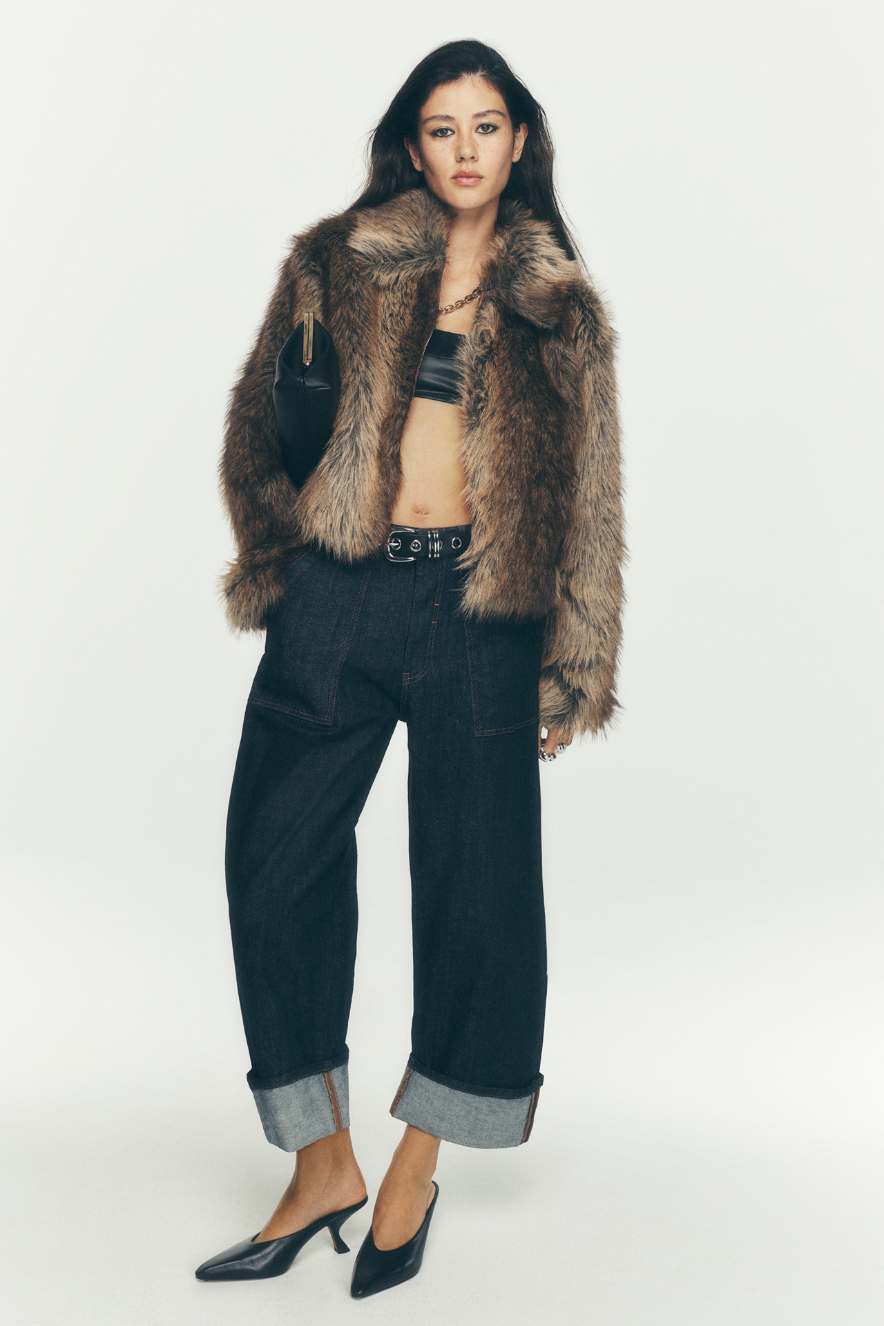 NIA Faux Leather Nyx Bustier Top