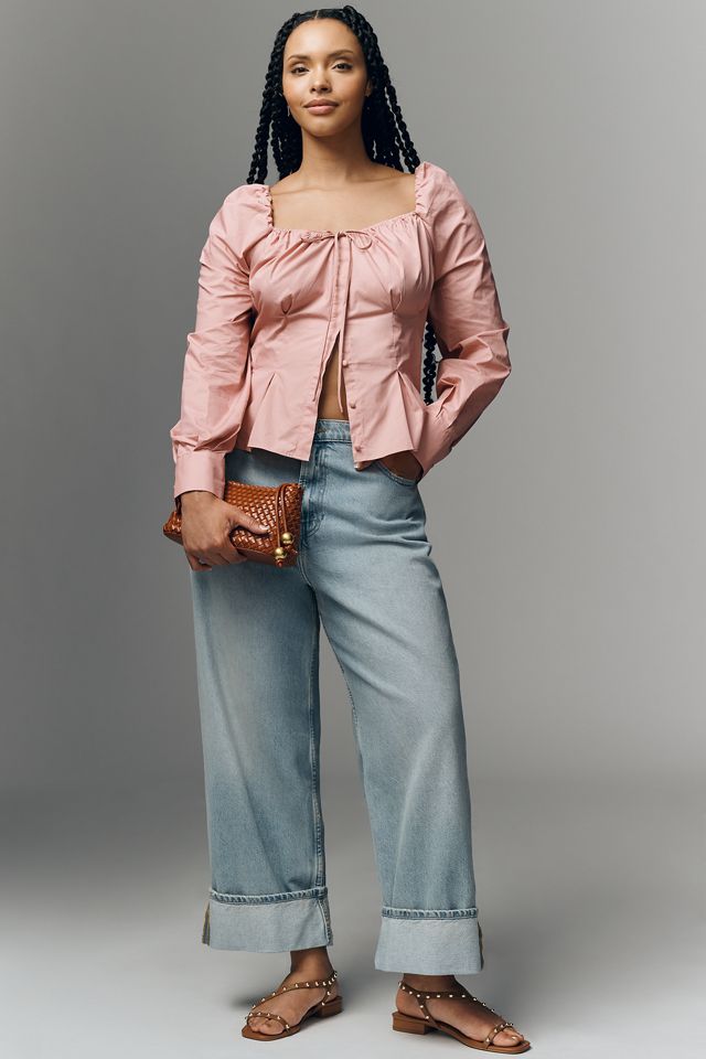 NIA Cloverfield Peplum Long-Sleeve Top | Anthropologie