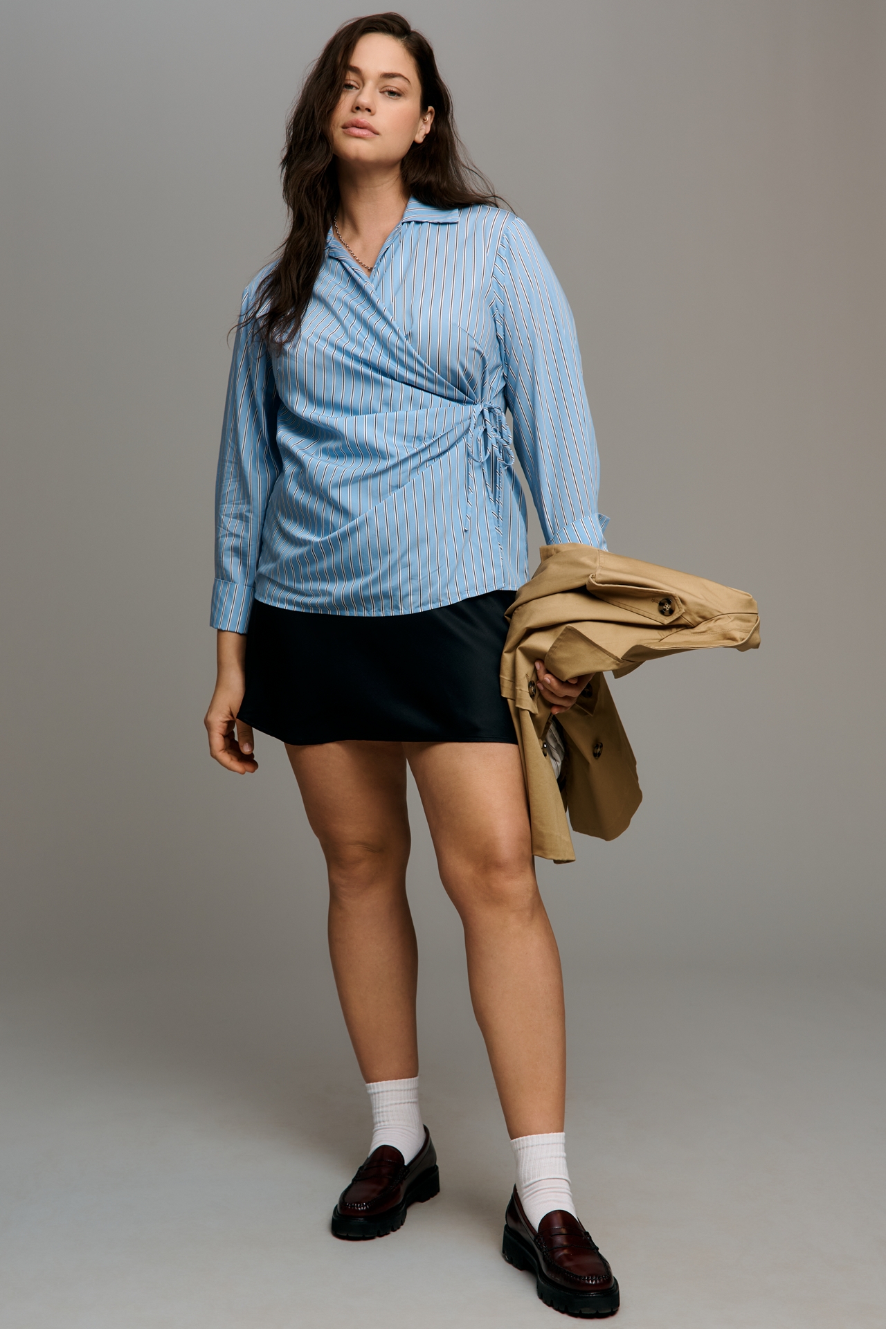 Nia Eliska Long-Sleeve Wrap Shirt