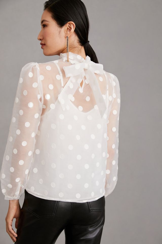 Sheer polka-dot blouse - Women