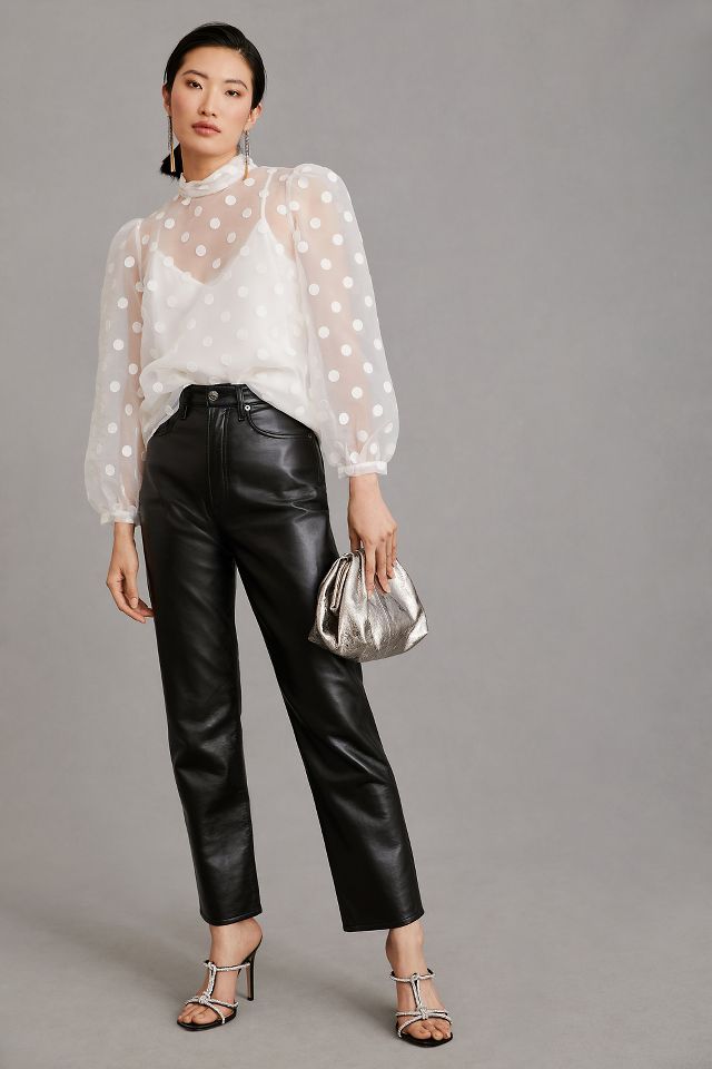 Anthropologie polka best sale dot top