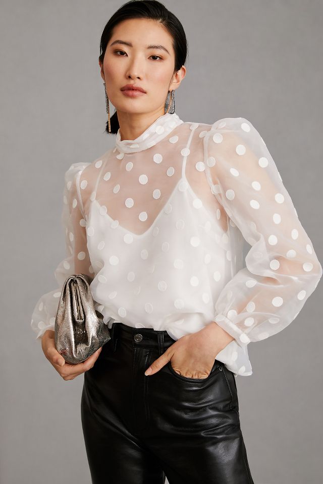 White sheer blouse