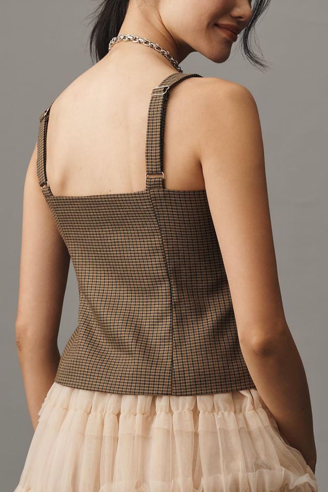 Flat White Button-Front Tank Vest #1