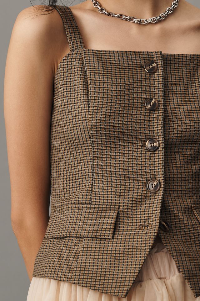 Flat White Button-Front Tank Vest #3