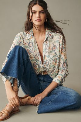 Pilcro The Romy Relaxed Buttondown In White