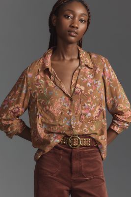 Shop Pilcro The Romy Relaxed Buttondown Shirt By  In Multicolor