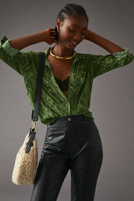 Pilcro The Romy Relaxed Buttondown In Green
