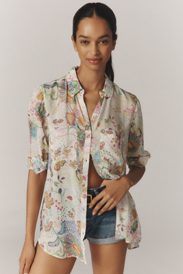 Pilcro The Romy Relaxed Buttondown Shirt By  In Multi
