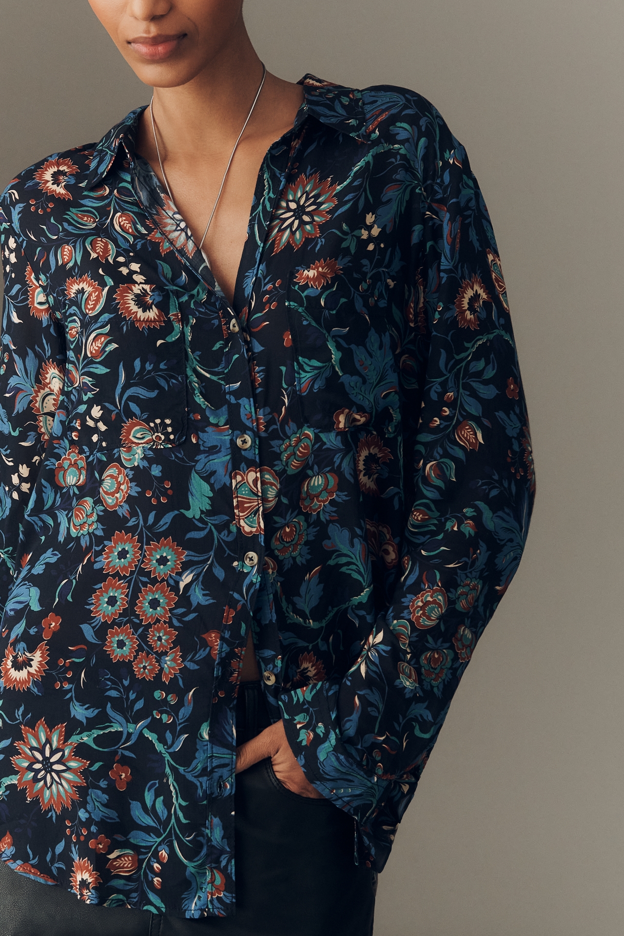 The Romy Relaxed Buttondown Shirt by Pilcro