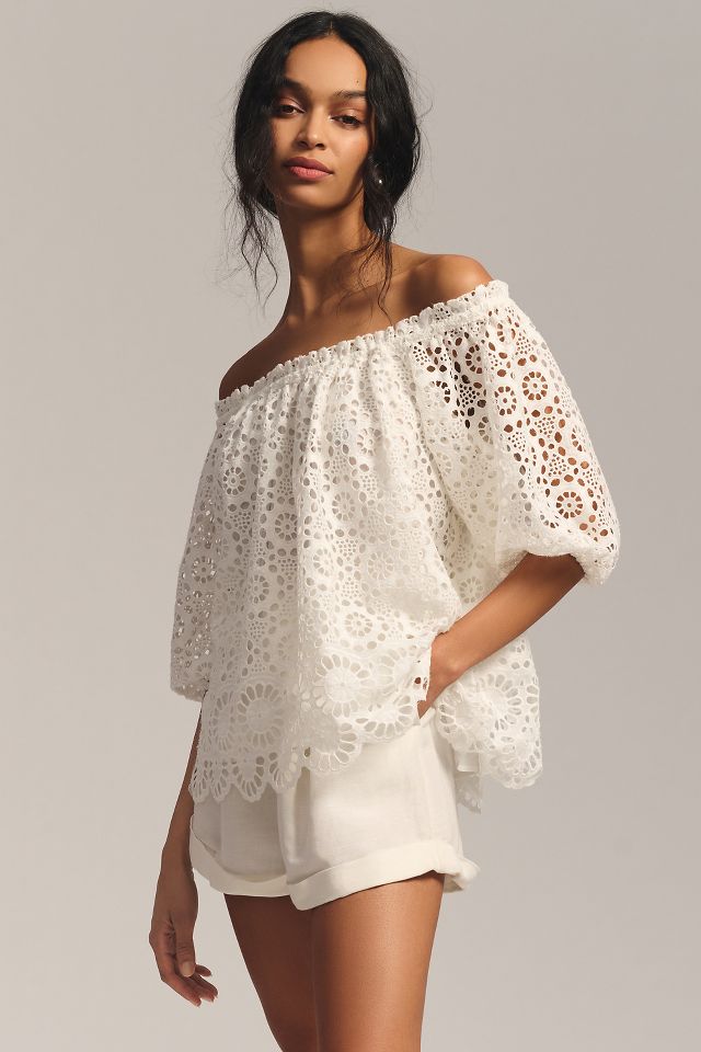 hvad som helst Lyrical Billy ged Maeve Lace Off-The-Shoulder Top | Anthropologie