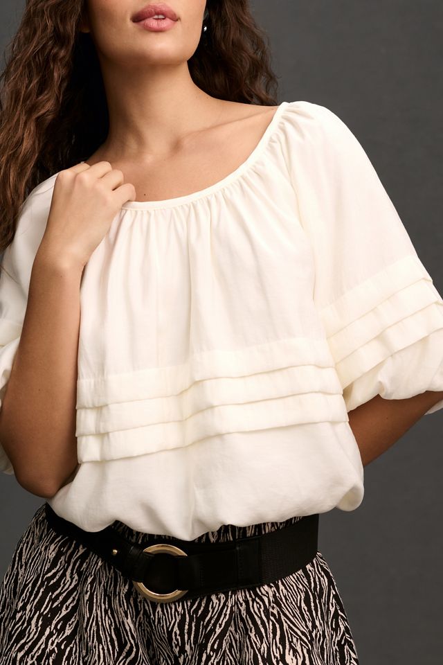 Maeve Short-Sleeve Bubble Tiered Top #3