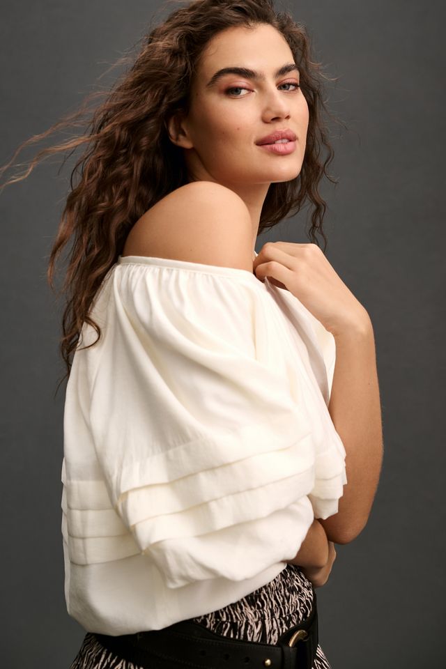 Maeve Short-Sleeve Bubble Tiered Top #4