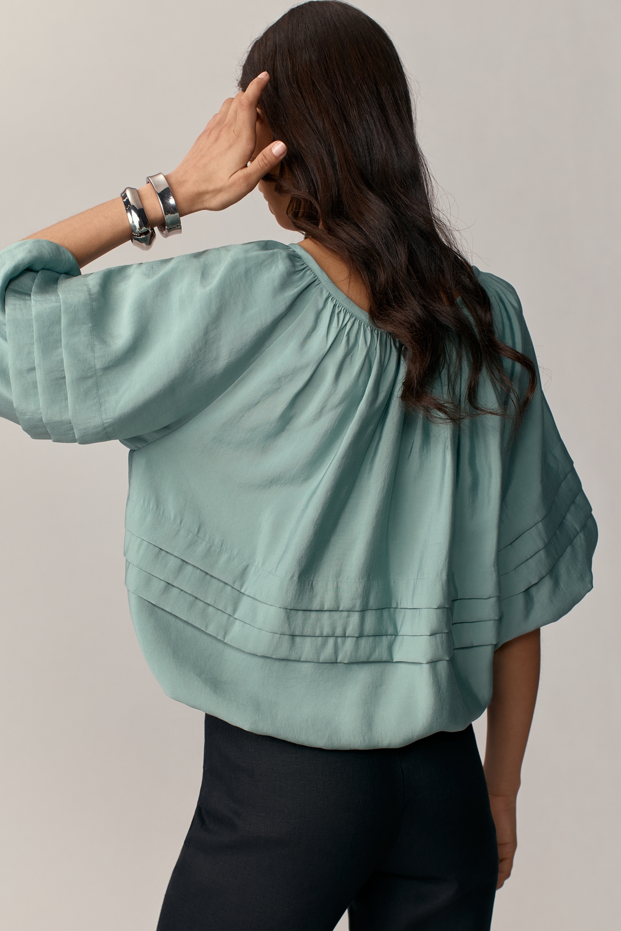 Maeve Short-Sleeve Bubble Tiered Top
