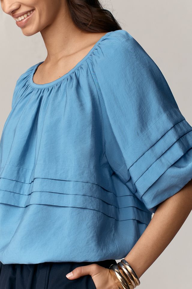 Maeve Short-Sleeve Bubble Tiered Top #1